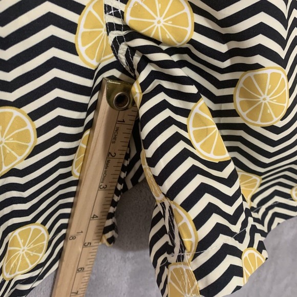 NWT! OAS Shorts Mens 2XL Swim Trunks Zig Zag Lemon Print Yellow Black Lined - Picture 6 of 10